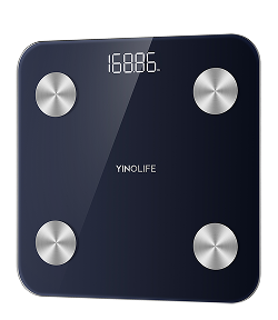 YINOLIFE Smart Scale for Body Weight, BMI, Body Fat, Muscle Mass, Highly Accurate Digital Bathroom Scale, 20 Body Composition Analyzer Sync Apps 400lbs,10.2" Compact Scale, Blue