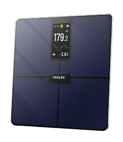 YINOLIFE Smart Scale for Body Weight, 4.3" Color Display Digital Weight Scale, High Precision Wi-Fi Bathroom Scale with BMI, Body Fat, Muscle Mass, 20 Body Composition Scale Sync App, 400 lbs, Black