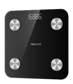 YINOLIFE Scale for Body Weight, Digital Smart Bathroom Weight Scale with BMI, Body Fat, Muscle Mass, Accurate 20 Body Composition Scale, 10.2" Compact Scale with APP, 400lb, Black